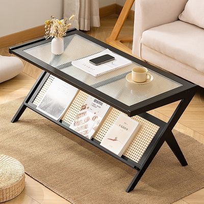 Modern Minimalist Glass Coffee Table for Living Room Simple Center Bedroom Nightstands & Tea Side