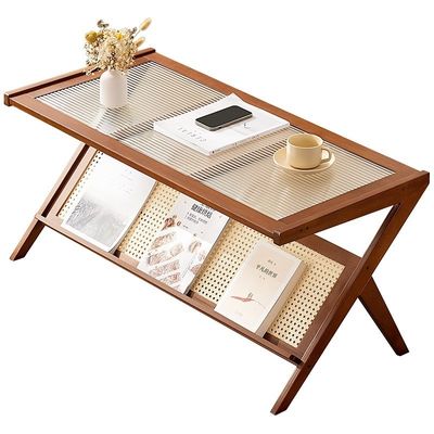 Modern Minimalist Glass Coffee Table for Living Room Simple Center Bedroom Nightstands & Tea Side