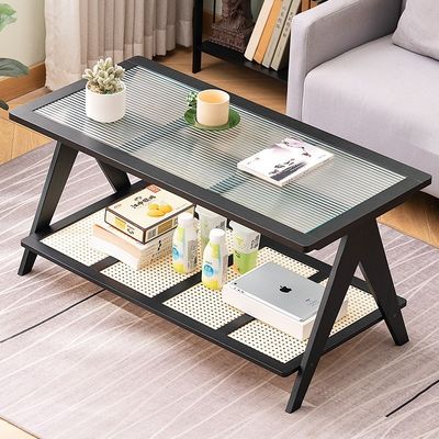 Modern Simple Luxury Home Center Table for Living Room Office Balcony for Small Apartments Glass Light Weighted Coffee Table