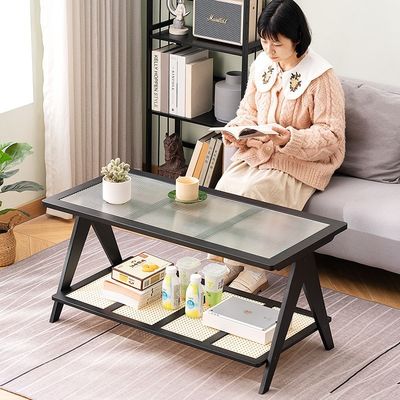Modern Simple Luxury Home Center Table for Living Room Office Balcony for Small Apartments Glass Light Weighted Coffee Table