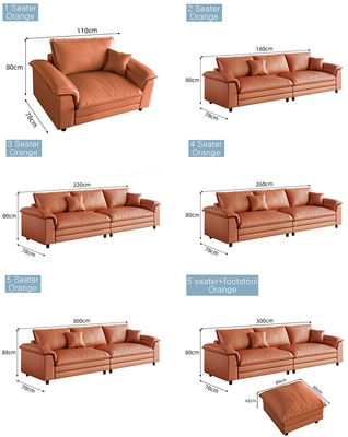 Floor European Living Room Sofas Puffs Salon Comfortable Recliner Elephant Ear Cloud Furniture Set Apartment