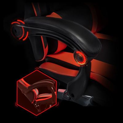 Ergonomic Swivel Chair for Gaming Adjustable PU Leather Computer Game Silla with Cooling Feature Stainless Steel Metal