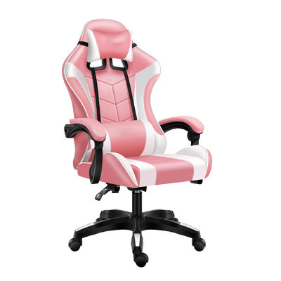 Ergonomic Racing Chair Cooling Feature Simple Design Leather Gaming Swivel Chair Soft Headrest Lumbar Pillow Traditional Style
