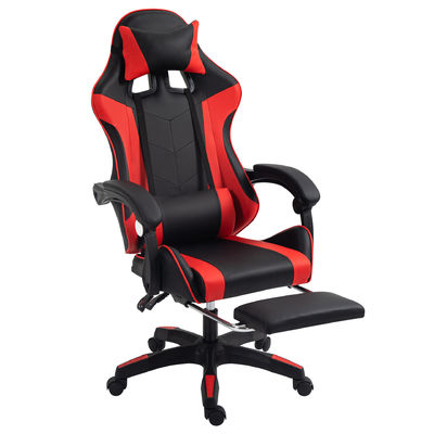 Ergonomic Racing Chair Cooling Feature Simple Design Leather Gaming Swivel Chair Soft Headrest Lumbar Pillow Traditional Style