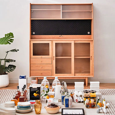 Nordic Solid Wood Sideboard Cherry Storage Cabinet Japanese Restaurant Cupboard Kitchen Furniture