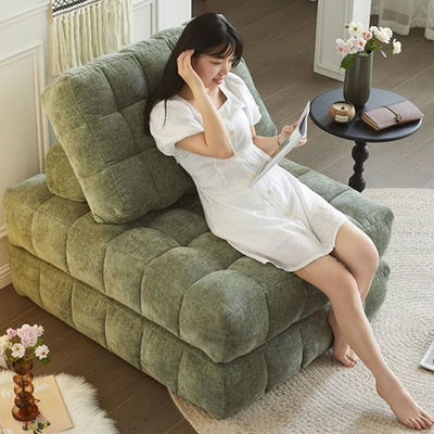 Tatami Lazy Sofa Living Room Bedroom Waffle Small Apartment Tofu Block Single Reclining Leisure Bed