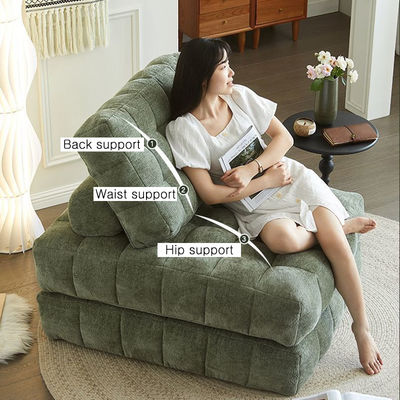 Tatami Lazy Sofa Living Room Bedroom Waffle Small Apartment Tofu Block Single Reclining Leisure Bed