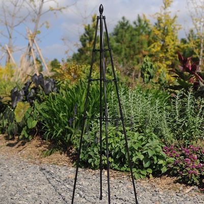 PE Coated Four-Corner Flower Tower Cucumber Climbing Rack Triangular Clematis for Home Use