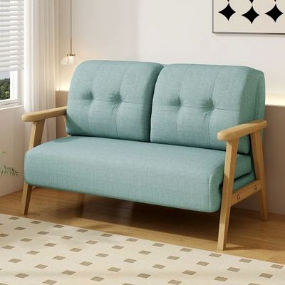 1.55m Solid Wood Folding Sofa Small Apartment Rental Double Bed Balcony Living Room Simple Dual-purpose