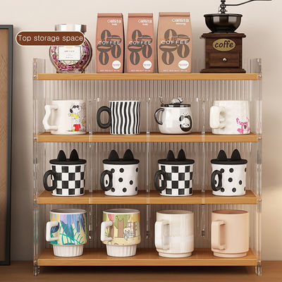 Acrylic Desktop Organizer Rack for Mug Cup Cosmetics Storage Water Bottle Kitchen Pantry-for Kitchen Islands & Carts