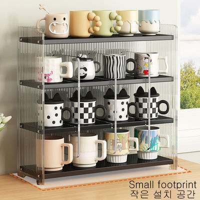 Acrylic Desktop Organizer Rack for Mug Cup Cosmetics Storage Water Bottle Kitchen Pantry-for Kitchen Islands & Carts