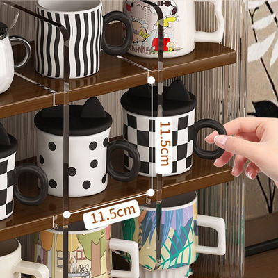 Acrylic Desktop Organizer Rack for Mug Cup Cosmetics Storage Water Bottle Kitchen Pantry-for Kitchen Islands & Carts