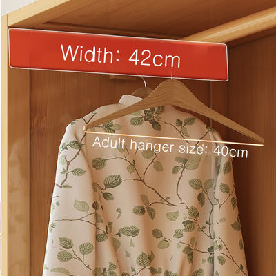 Wardrobe with Rods, Modern Freestanding Closet Cabinet Bedroom Storage Door for Blankets, Clothing, Quilt