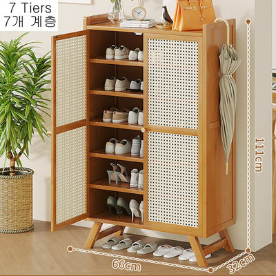 5-Layer Modern Shoe Cabinet with Storage Slim Bamboo Entryway Furniture for Living Room