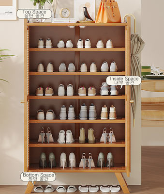 5-Layer Modern Shoe Cabinet with Storage Slim Bamboo Entryway Furniture for Living Room