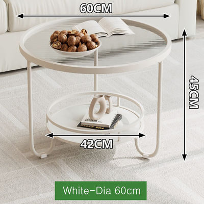 Minimalist Round Glass Coffee Table for Living Room for Small Apartments Metal Side Table for Sofa Home Furniture