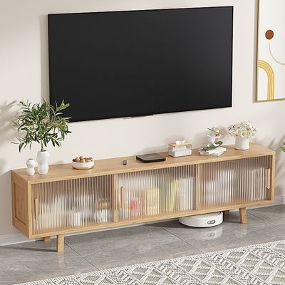 Mid-Modern 50-70 Inch TV Stand Cabinet Wooden Living Room Coffee Table with Storage Cube Home Furniture