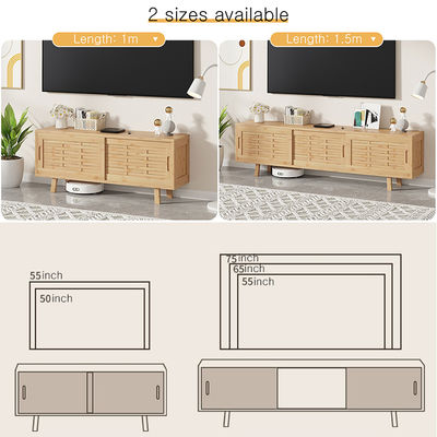 Mid-Modern 50-70 Inch TV Stand Cabinet Wooden Living Room Coffee Table with Storage Cube Home Furniture