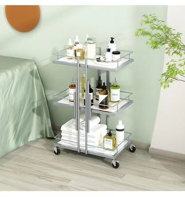Modern Golden Hair Salon Stainless Steel Beauty Stool Cart Trolley for Sale