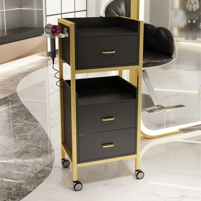Factory Direct Modern Hairdresser Tool Table Foldable Barber Shop Cabinet with Special Shelf Floor Mirror Metal Plastic Material