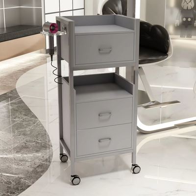 Factory Direct Modern Hairdresser Tool Table Foldable Barber Shop Cabinet with Special Shelf Floor Mirror Metal Plastic Material