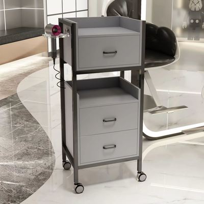 Factory Direct Modern Hairdresser Tool Table Foldable Barber Shop Cabinet with Special Shelf Floor Mirror Metal Plastic Material