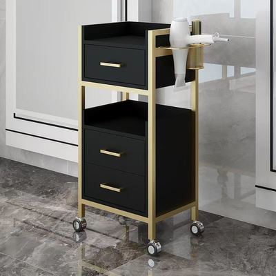 Factory Direct Modern Hairdresser Tool Table Foldable Barber Shop Cabinet with Special Shelf Floor Mirror Metal Plastic Material