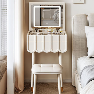 Multi-colors Led Light Makeup Mirror with 0.18 Small Size Foldable Dressing Table Large Storage