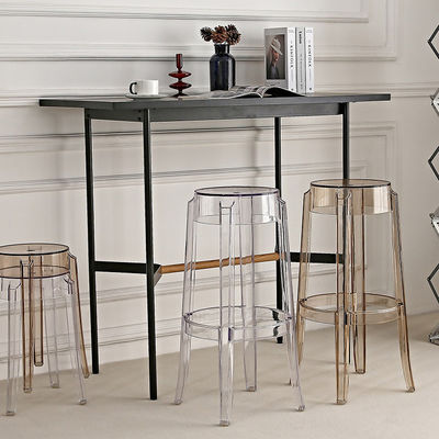 Nordic Transparent Acrylic Designer High Foot Bar Stool Transparent Reception Chair for Laboratory for Home Bar Furniture