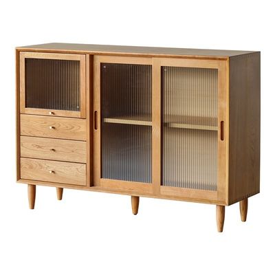Japanese Wood Sideboard Solid Living Room Dining Furniture Nordic Kitchen Storage Cabinet for Small Apartment