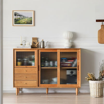 Japanese Wood Sideboard Solid Living Room Dining Furniture Nordic Kitchen Storage Cabinet for Small Apartment