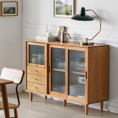 Japanese Wood Sideboard Solid Living Room Dining Furniture Nordic Kitchen Storage Cabinet for Small Apartment