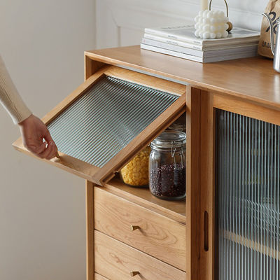 Japanese Wood Sideboard Solid Living Room Dining Furniture Nordic Kitchen Storage Cabinet for Small Apartment