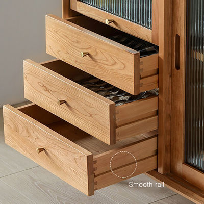 Japanese Wood Sideboard Solid Living Room Dining Furniture Nordic Kitchen Storage Cabinet for Small Apartment