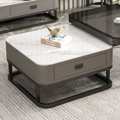 Living Room Center Table Coffee Tables Combination Metal Glass CoffeeTable Storage Furniture with Drawer