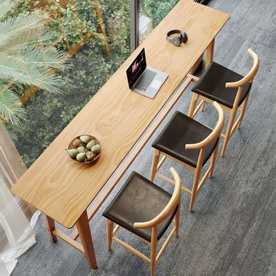 Nordic Bar Table and Chair Solid Wood Home Side High Stool Mobile Phone Shop Modern Minimalist Furniture