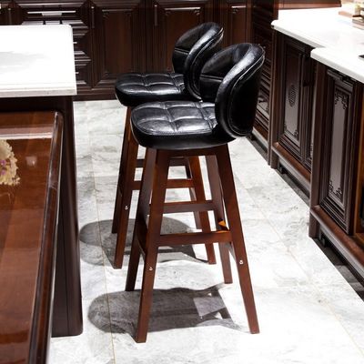 High Stool Household Chair Bar Solid Wood Light Luxury Modern Simple