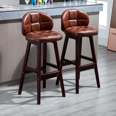High Stool Household Chair Bar Solid Wood Light Luxury Modern Simple