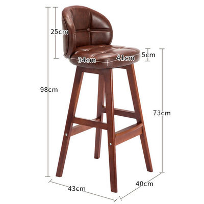 High Stool Household Chair Bar Solid Wood Light Luxury Modern Simple