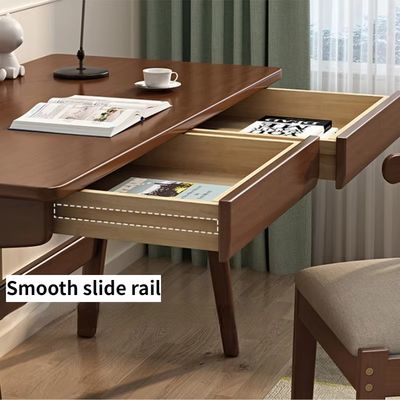 Nordic Style Solid Wood Computer Desk Small Apartment Study Table with Drawer for Student Writing and Working Station