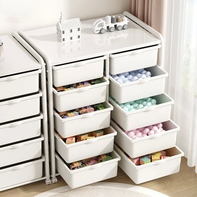 Plastic Drawers Dresser, Toy Storage Cabinet, Closet Tall Baby Organizer for Clothes Playroom, Bedroom Furniture