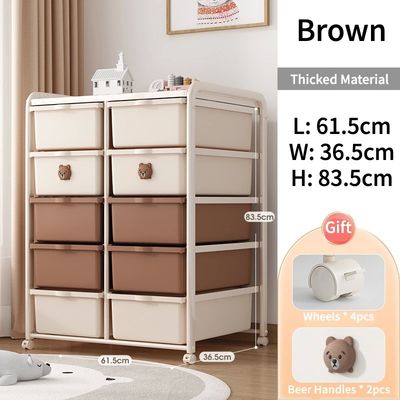 Plastic Drawers Dresser, Toy Storage Cabinet, Closet Tall Baby Organizer for Clothes Playroom, Bedroom Furniture