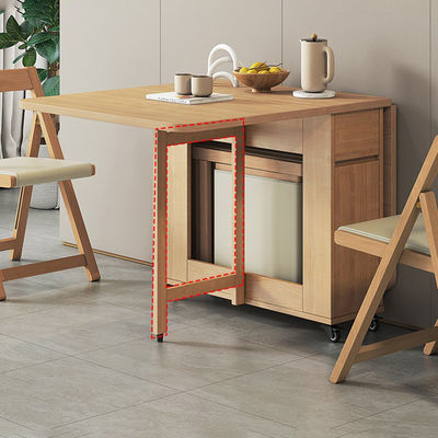 Solid Wood Multifunctional Folding Dining Table Nordic Telescopic Desk Apartment Rectangular Combination