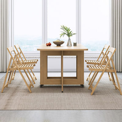 Solid Wood Multifunctional Folding Dining Table Nordic Telescopic Desk Apartment Rectangular Combination