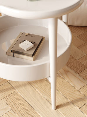 Nordic Style Portable Bedside Table White Plastic European Cute Minimalistic Nightstands Tall Mesa De Noche Bedroom Furniture