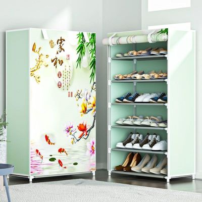 Large Capacity Simply-Assembled Simple Fabric Shoe Rack Non-Woven with Zip Convertible Metal Porte Chaussures for Home Hotel