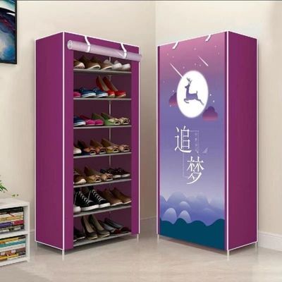 Large Capacity Simply-Assembled Simple Fabric Shoe Rack Non-Woven with Zip Convertible Metal Porte Chaussures for Home Hotel