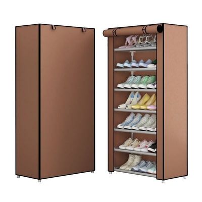 Large Capacity Simply-Assembled Simple Fabric Shoe Rack Non-Woven with Zip Convertible Metal Porte Chaussures for Home Hotel