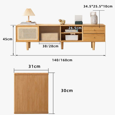 Modern Glass Door TV Stand with Drawers Living Room Furniture Storage Rack Cabinet Standing Shelf for Bedroom or Apartment Use