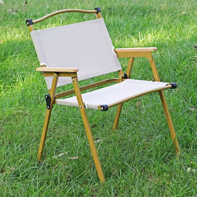 Modern Leisure Camping Chair Convenient Folding Beach Garden Furniture Thick Iron Pipe Stable Load-bearing Made Wood for Fishing